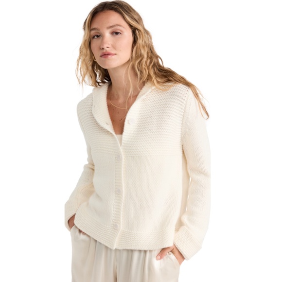 SABLYN 'Tate' Cashmere Hooded Cardigan in Gardenia - EUC! - S